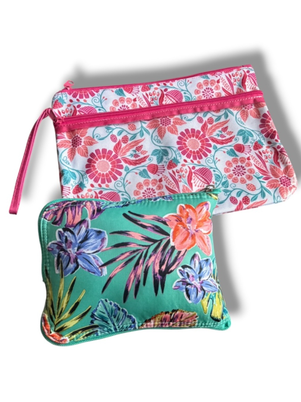 Bundle of Summer Beach Bags Portable Tote + Waterproof Pouch Tropical Vacation